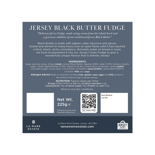 Jersey Black Butter Fudge Handcrafted at La Mare Estate