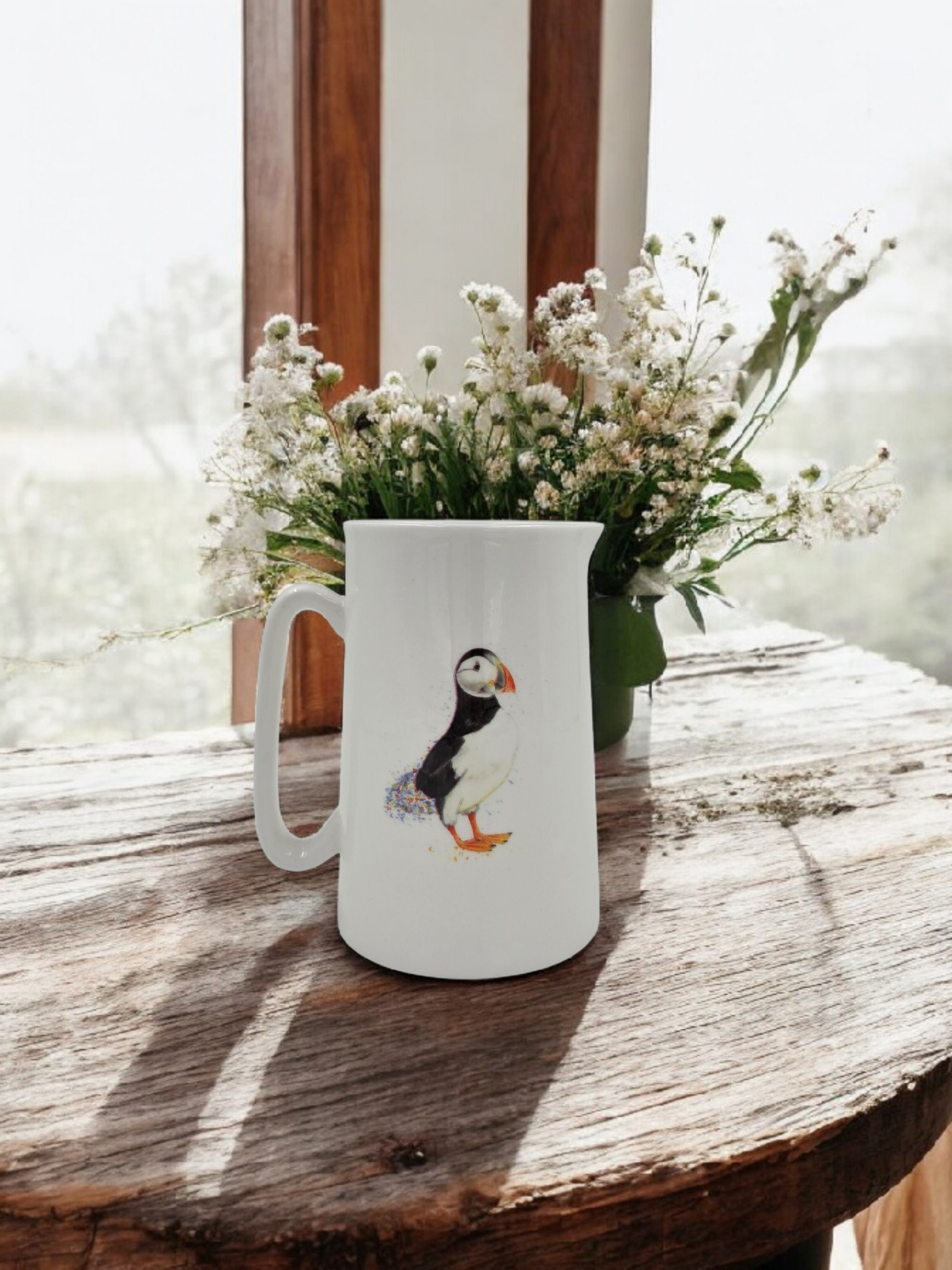 Floral Puffin Pint Jug