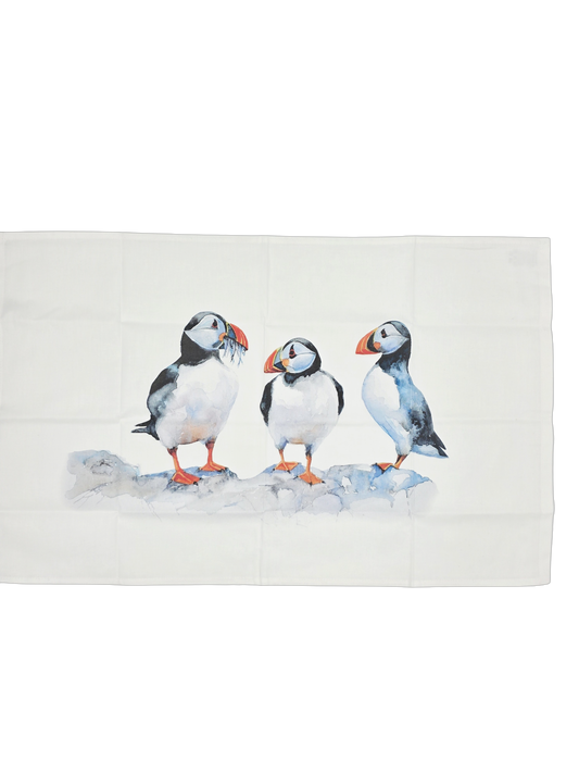 Jersey Puffin Tea Towel Rosemary Blackmore Design