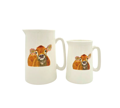 Floral Cow Half Pint Jug