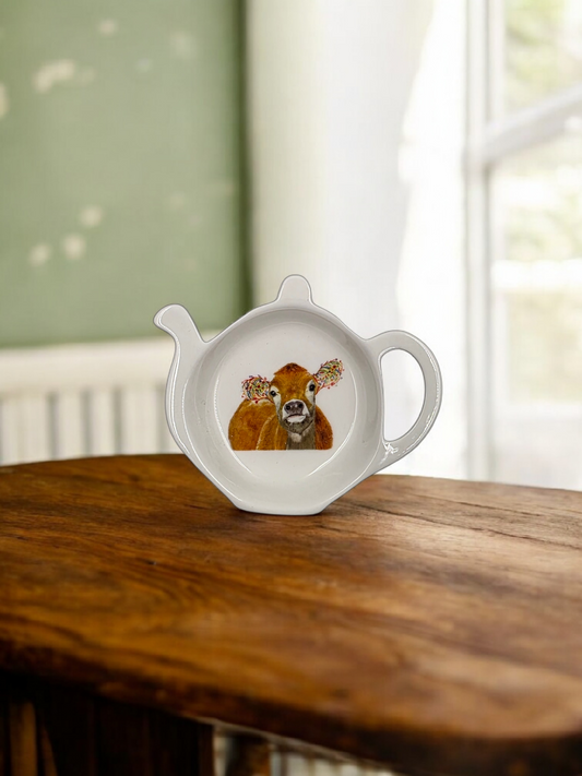 Floral Cow Tea Tidy