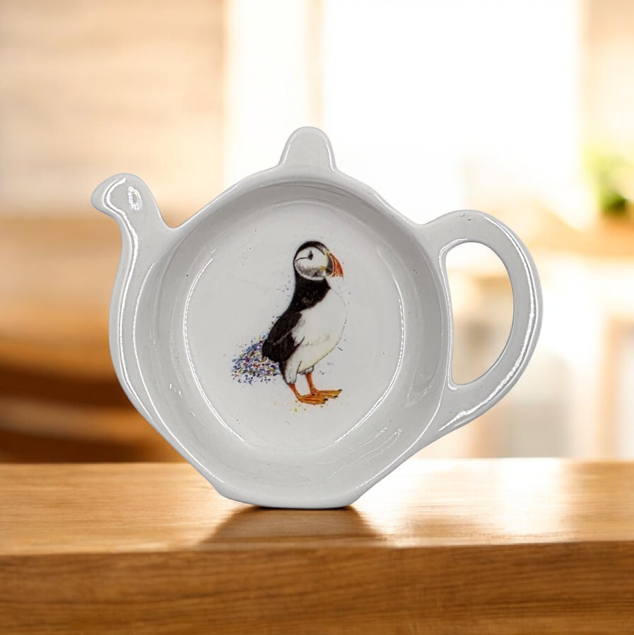 Floral Puffin Tea Tidy