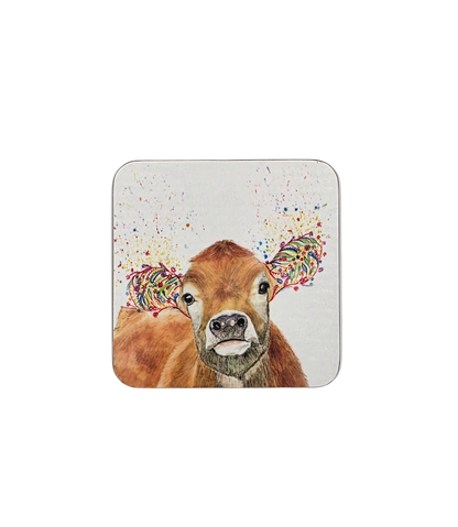 Floral Cow Coaster