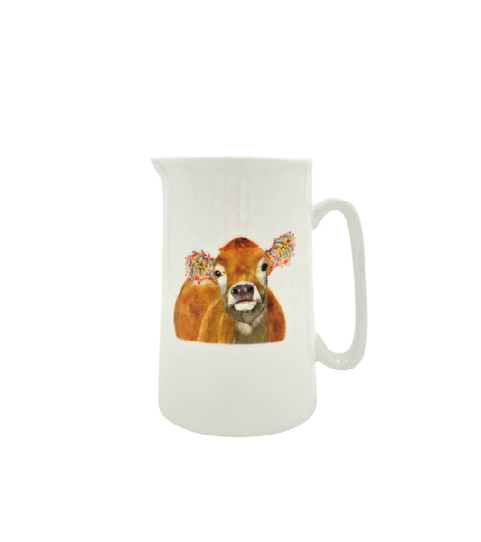 Floral Cow Pint Jug