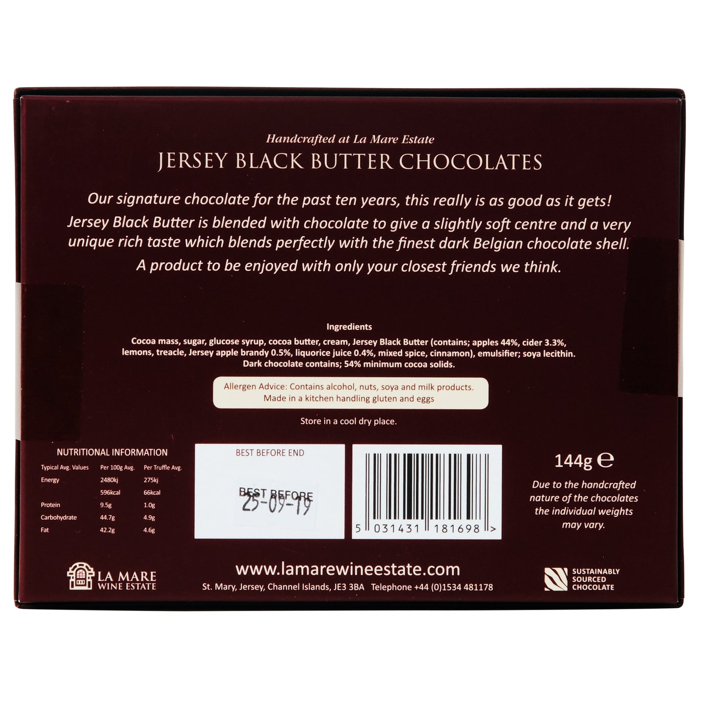 Jersey Black Butter Dark Chocolates