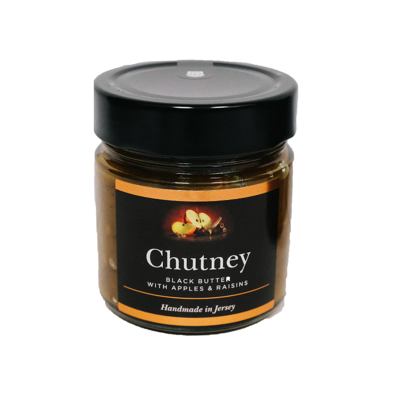 Jersey Black Butter Chutney with Apples & Raisins